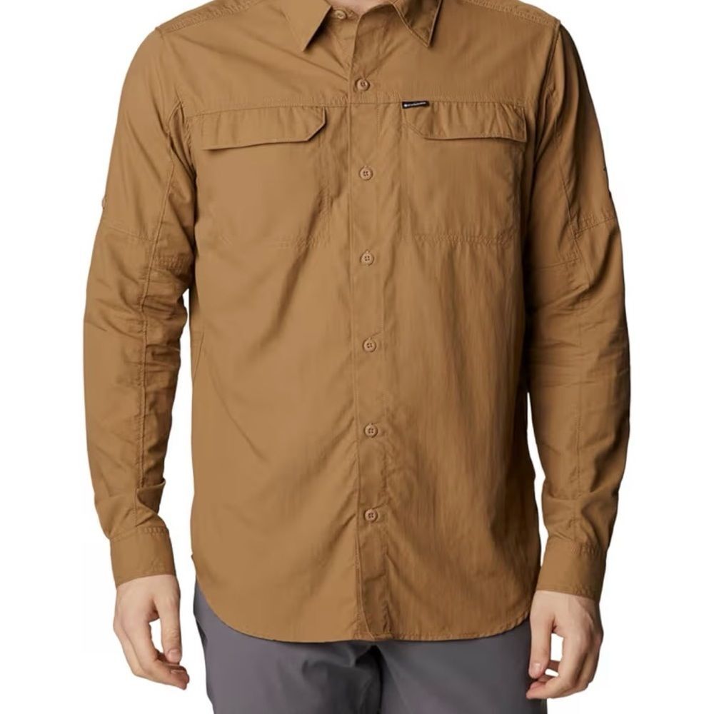 Columbia Men's Silver Ridge long-sleeve shirt in a brown or tan color.
